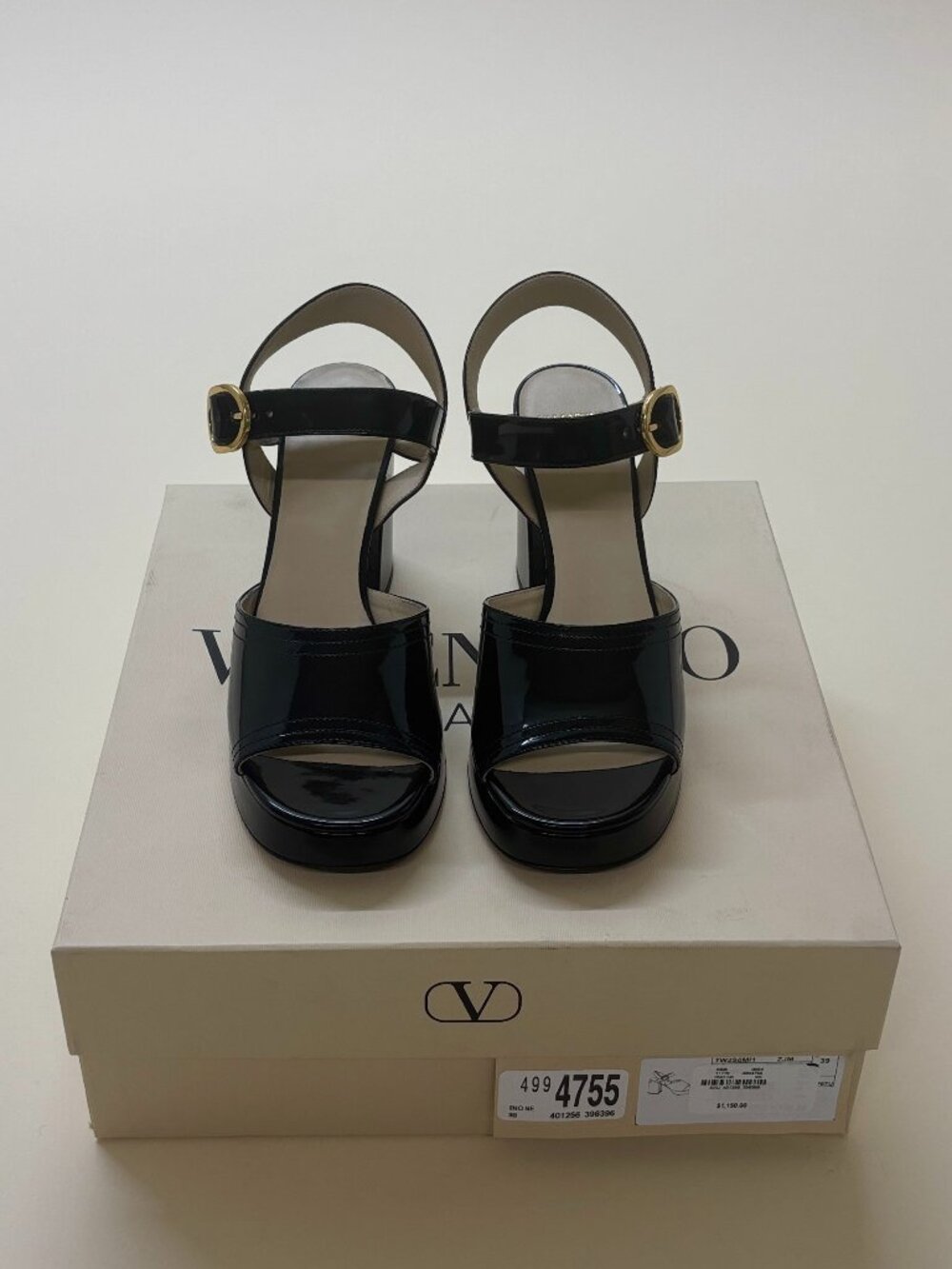 Valentino Fawcette Patent Leather Platform Sandals